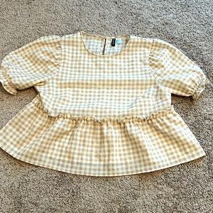 Gingham peplum top
